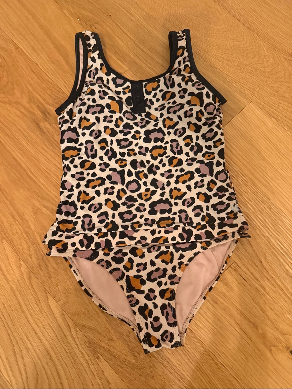 Kids Leopard Print One Piece Swim Suit